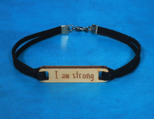 Bracelet Black and Silver I Am Strong