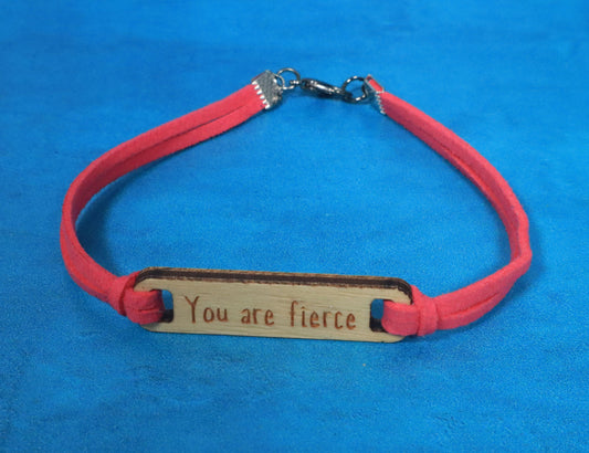 Bracelet Hot Pink and Silver You Are Fierce