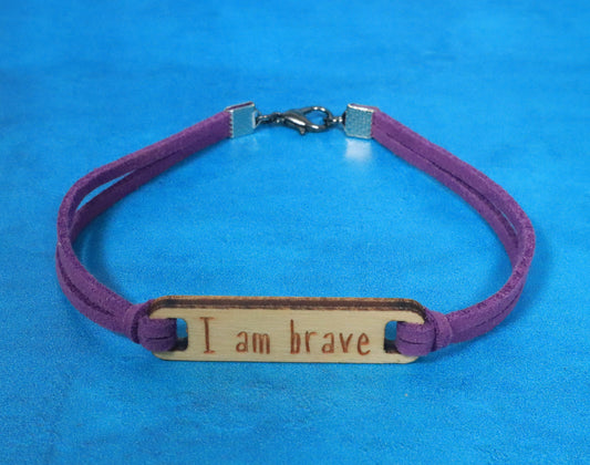 Bracelet Purple and Silver I Am Brave