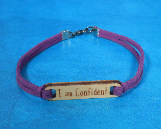 Bracelet Purple and Silver I Am Confident