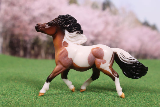 Etched Custom Breyer Stablemate G2 Pony - Bay Roan Tobiano