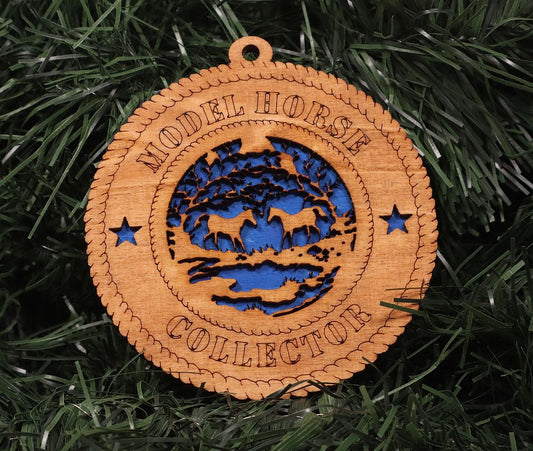 Model Horse Collector Ornament - Blue - Laser Cut Poplar and Birch Wood