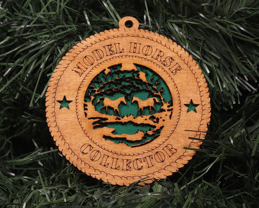 Model Horse Collector Ornament - Green - Laser Cut Poplar and Birch Wood