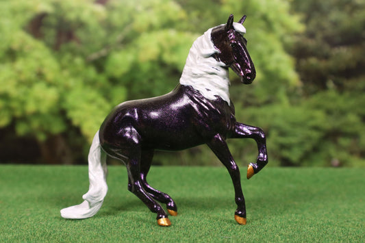 Custom Stablemate Model Horse - Breyer Mini Alborozo Dark and Dazzling