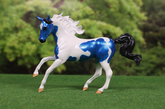 Custom Stablemate Model Horse - Breyer Mini Magnolia Blue Bay Tobiano