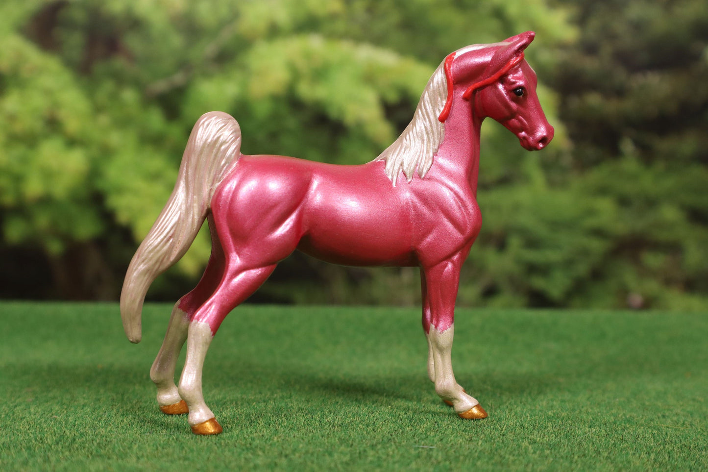 Custom Stablemate Model Horse - Breyer G2 American Saddlebred Pink Palomino