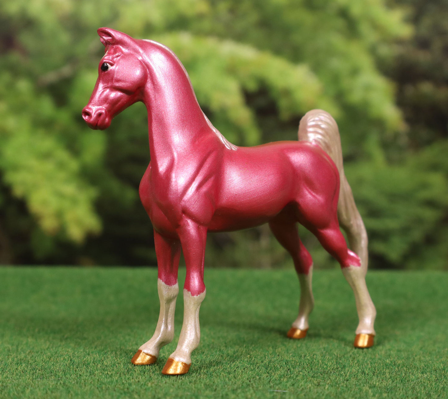 Custom Stablemate Model Horse - Breyer G2 American Saddlebred Pink Palomino