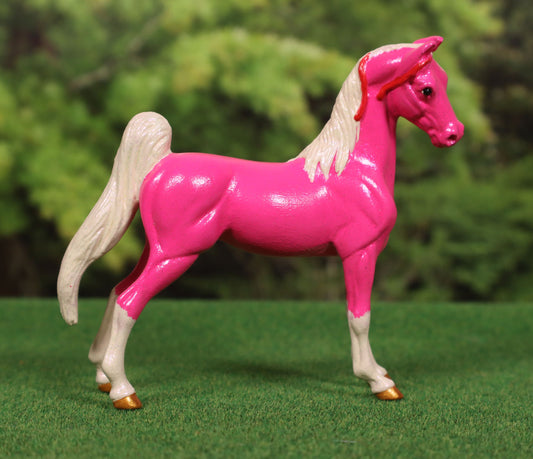 Custom Stablemate Model Horse - Breyer G2 American Saddlebred Hot Pink Palomino