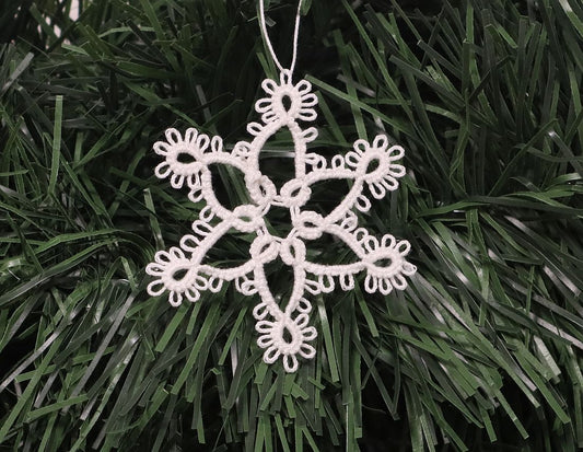 Tatted Snowflake Christmas Ornament