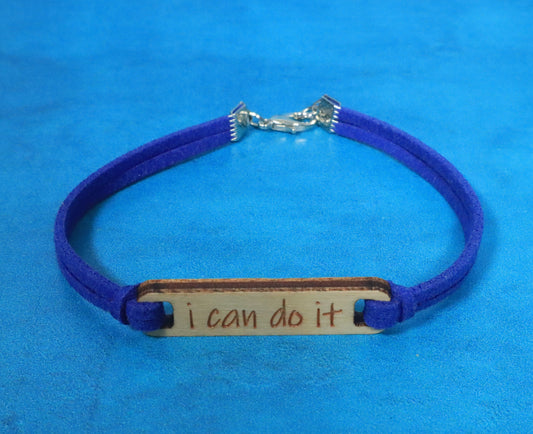 Bracelet Blue and Silver I Can Do It