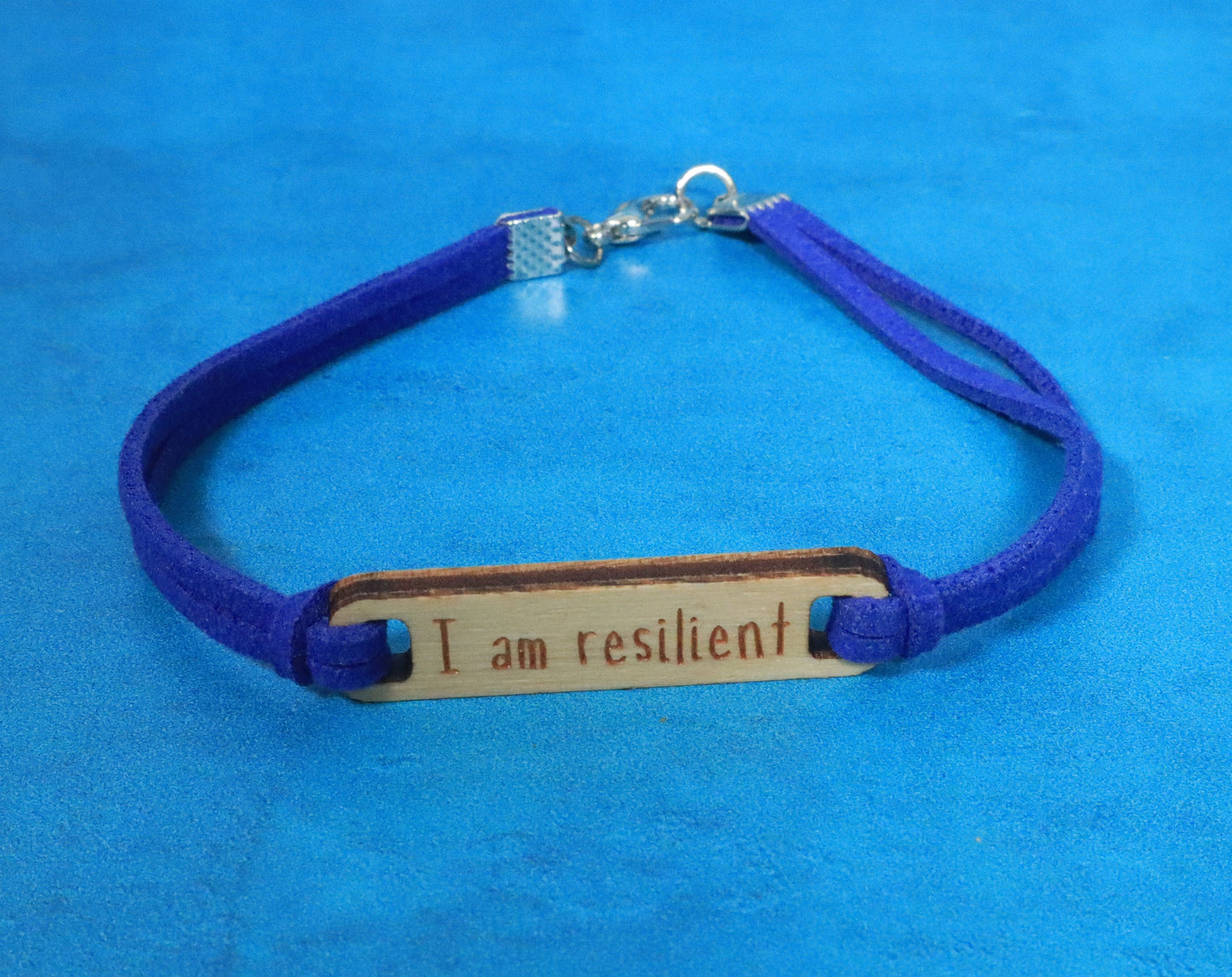 Bracelet Blue and Silver I Am Resilient