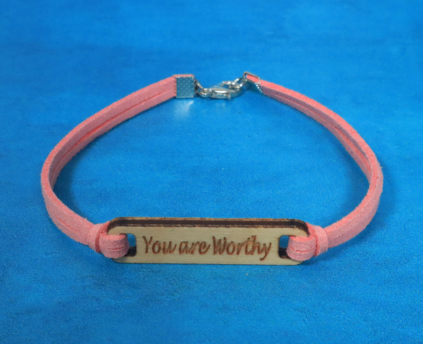 Bracelet Pink and Silver You Are Worthy