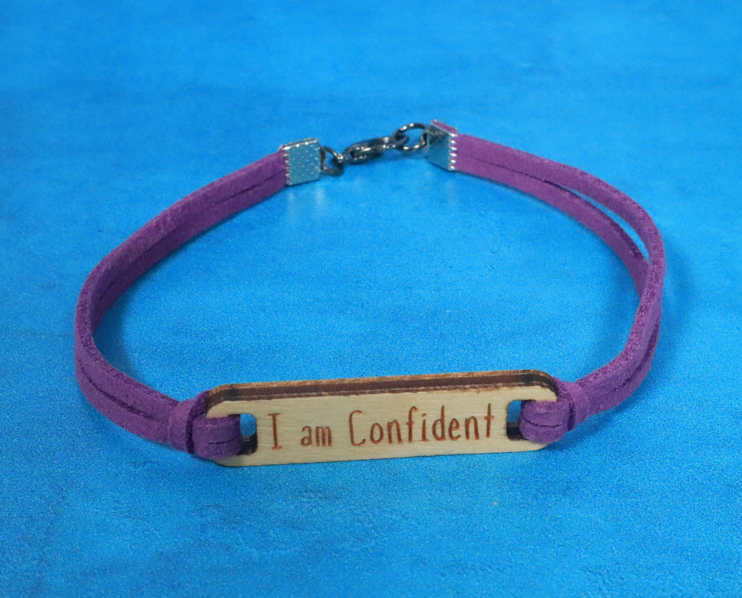 Bracelet Purple and Silver I Am Confident