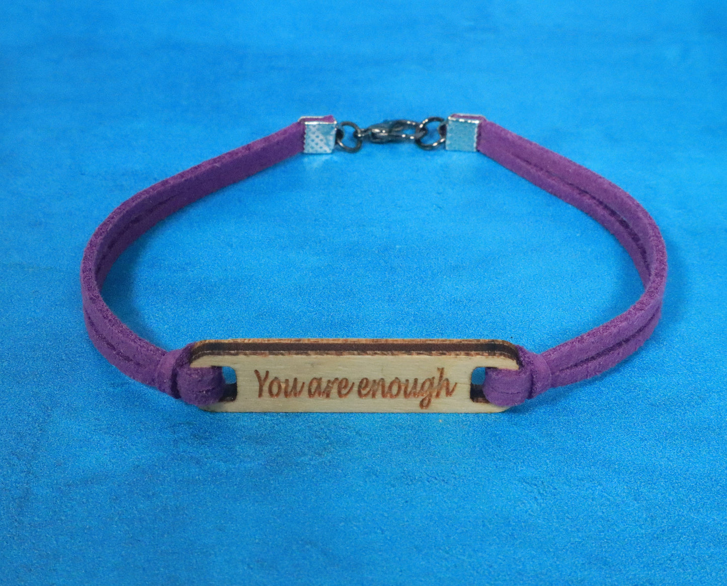 Bracelet Purple and Silver You Are Enough