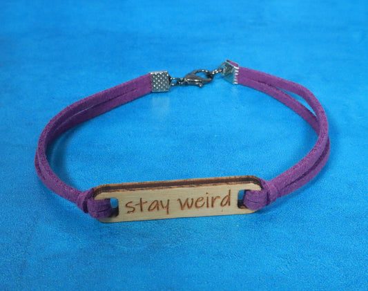 Bracelet Purple and Silver Stay Weird
