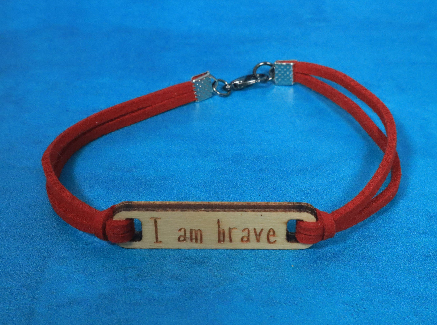 Bracelet Red and Silver I Am Brave