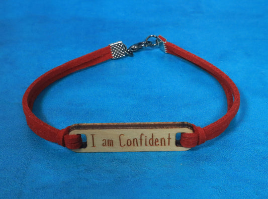 Bracelet Red and Silver I Am Confident