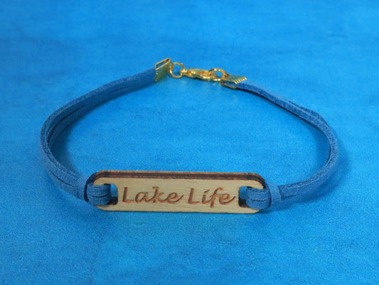 Bracelet Teal and Gold Lake Life