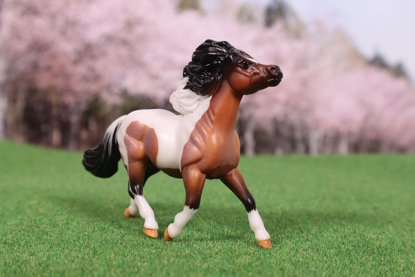 Etched Custom Breyer Stablemate G2 Pony - Bay Roan Tobiano