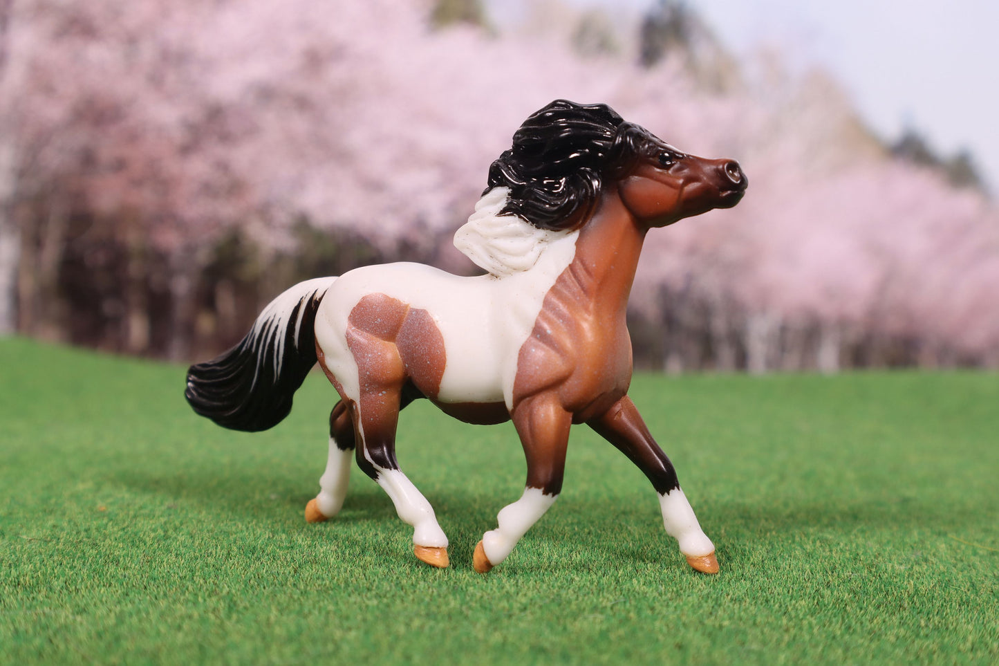 Etched Custom Breyer Stablemate G2 Pony - Bay Roan Tobiano