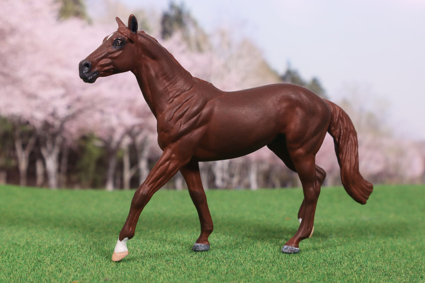 Custom Breyer Stablemate Walking Thoroughbred - Liver Chestnut