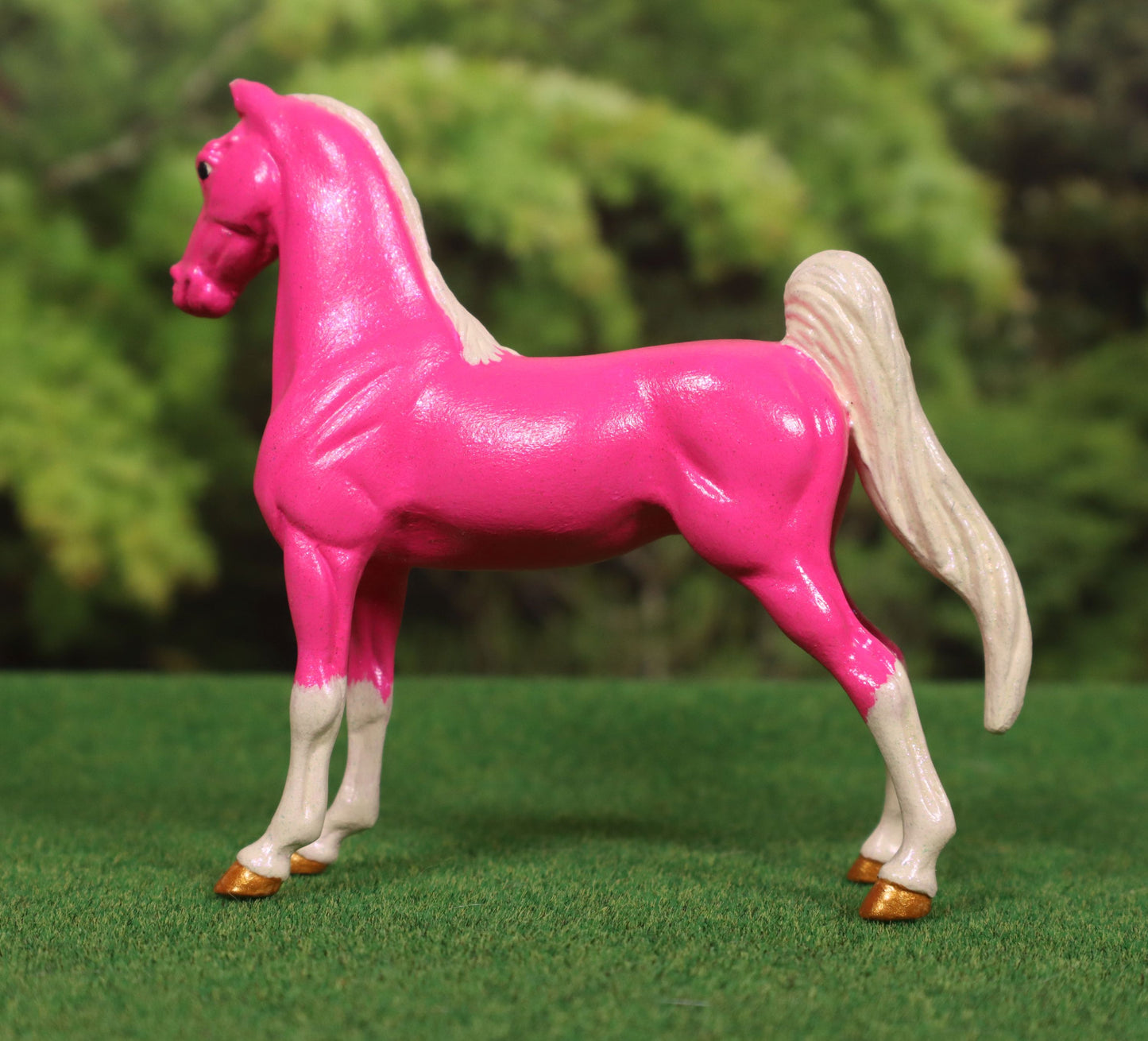 Custom Stablemate Model Horse - Breyer G2 American Saddlebred Hot Pink Palomino
