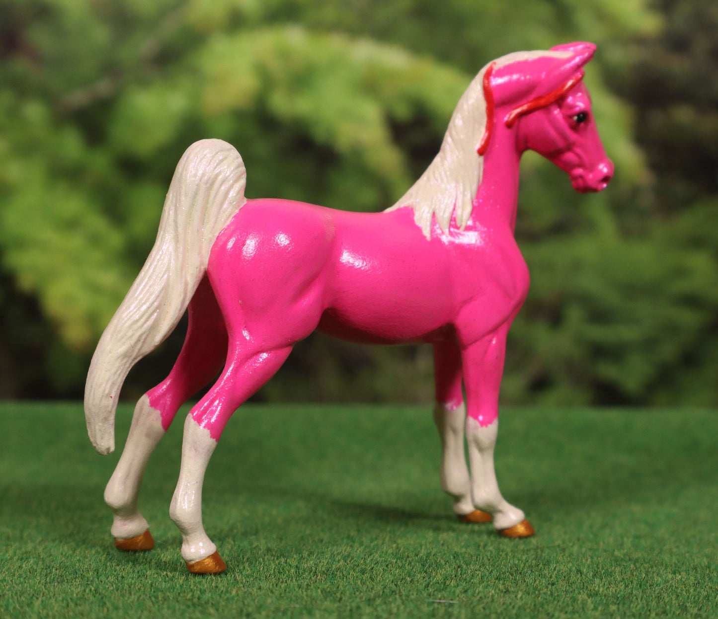 Custom Stablemate Model Horse - Breyer G2 American Saddlebred Hot Pink Palomino