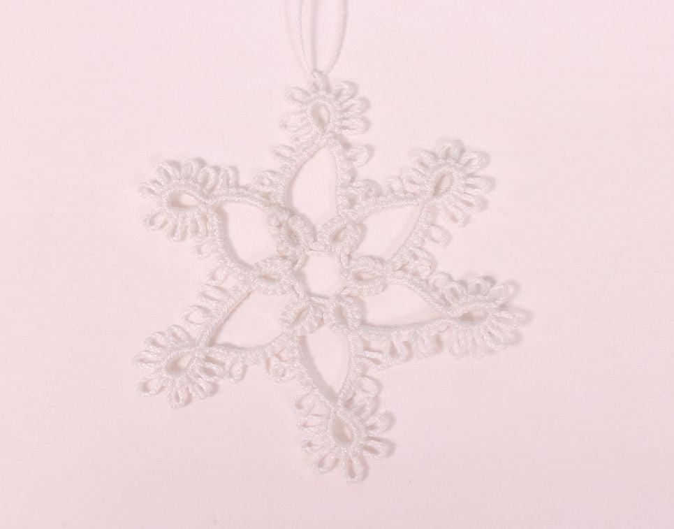 Tatted Snowflake Christmas Ornament