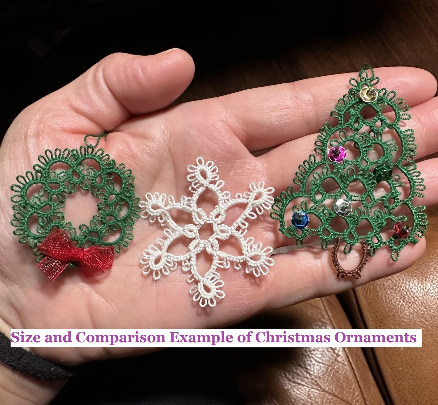 Tatted Wreath Christmas Ornament